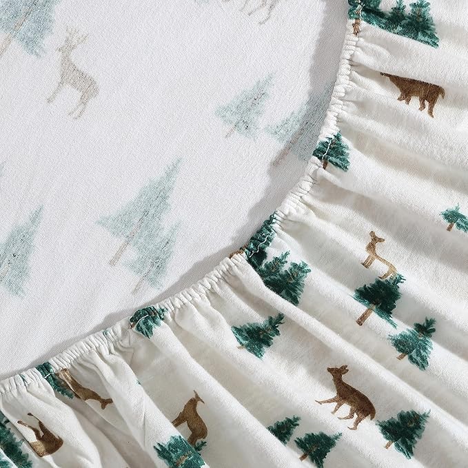 Eddie Bauer - Twin Sheets, Cotton Flannel Bedding Set, Brushed For Extra Softness, Cozy Home Decor (Deer Hollow, Twin)