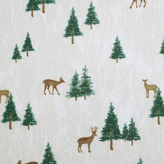 Eddie Bauer - Twin Sheets, Cotton Flannel Bedding Set, Brushed For Extra Softness, Cozy Home Decor (Deer Hollow, Twin)