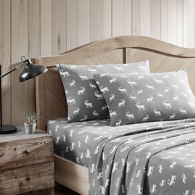 Eddie Bauer - Full Sheets, Cotton Flannel Bedding Set, Brushed For Extra Softness, Cozy Home Decor (Elk Grove, Full)