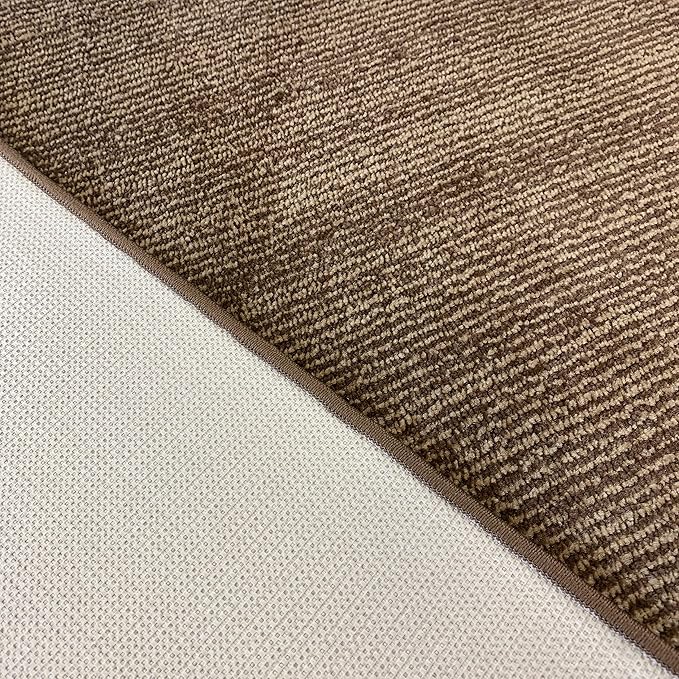 Custom Length Cut to Size Wide Width Carpet Runner Rug for Hallways, Slip Resistant Latex Rubber Backed, 31 inch Wide X Customized Length, Stripe Brown, 31 inch X 6 feet
