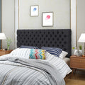 Christopher Knight Home Jezebel Fabric Headboard, Queen / Full, Dark Charcoal / Black Steel