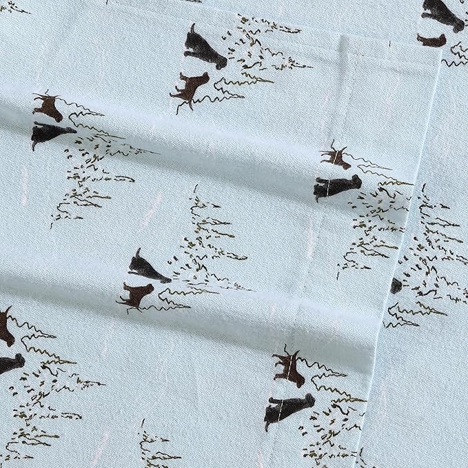 Eddie Bauer - King Sheets, Cotton Flannel Bedding Set, Brushed For Extra Softness, Cozy Home Decor (Dog Friends, King)