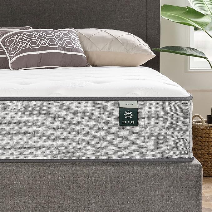 ZINUS 10 Inch Comfort Support Cooling Gel Hybrid Mattress, Twin, Tight Top Innerspring Mattress, Motion Isolating Pocket Springs, Mattress in A Box