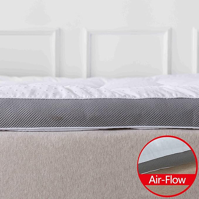 Mattress Topper King Mattress Pad Protector - Quality Plush Luxury Down Alternative Pillow Top - Extra Thick Mattress Cover(King Size)