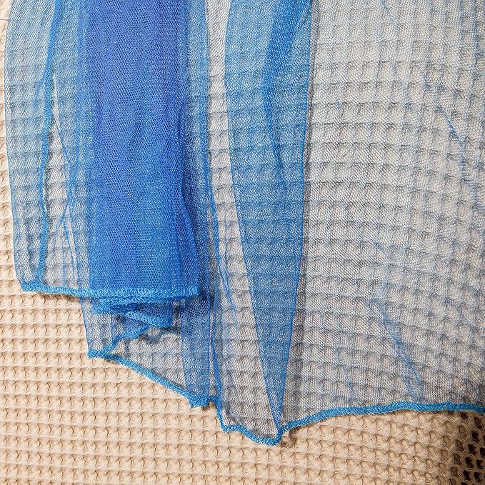 Blue Canopy for Girls Bed with Pre-Glued Glow in The Dark Stars - Princess Mosquito Net Room Decor - Kids & Baby Bedroom Tent with Galaxy Lights - 1 Opening Canopy Bed & Hanging Kit Included